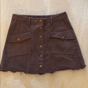 Plum Button-Up Skirt